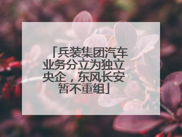兵装集团汽车业务分立为独立央企，东风长安暂不重组