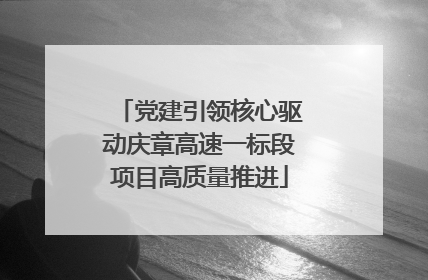 党建引领核心驱动庆章高速一标段项目高质量推进