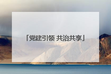 党建引领 共治共享