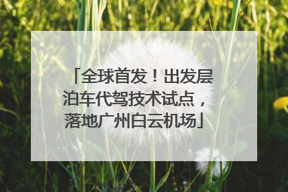 全球首发！出发层泊车代驾技术试点，落地广州白云机场