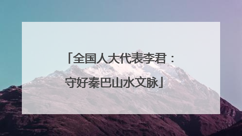全国人大代表李君：守好秦巴山水文脉