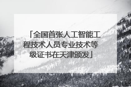 全国首张人工智能工程技术人员专业技术等级证书在天津颁发