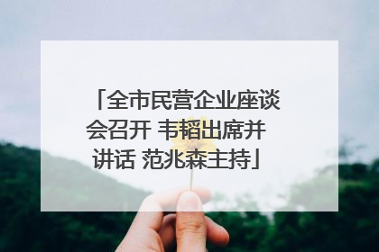 全市民营企业座谈会召开 韦韬出席并讲话 范兆森主持