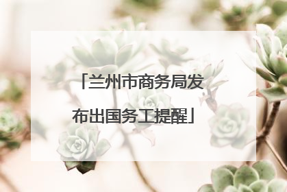 兰州市商务局发布出国务工提醒