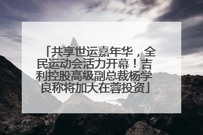 共享世运嘉年华，全民运动会活力开幕！吉利控股高级副总裁杨学良称将加大在蓉投资