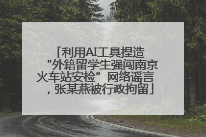 利用AI工具捏造 “外籍留学生强闯南京火车站安检”网络谣言，张某燕被行政拘留