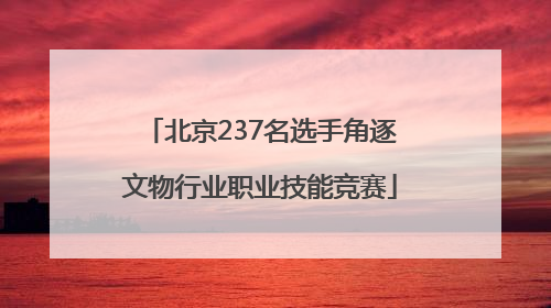 北京237名选手角逐文物行业职业技能竞赛