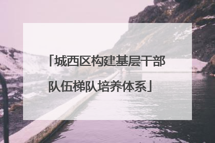 城西区构建基层干部队伍梯队培养体系