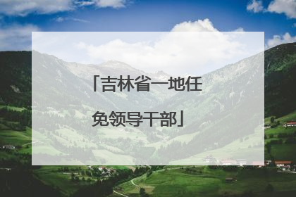 吉林省一地任免领导干部