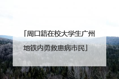 周口籍在校大学生广州地铁内勇救患病市民