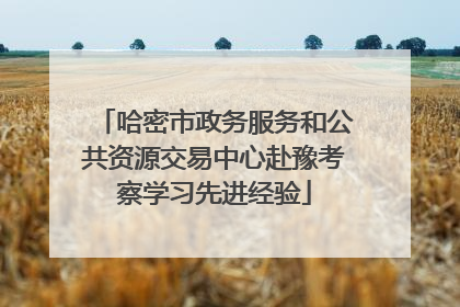 哈密市政务服务和公共资源交易中心赴豫考察学习先进经验