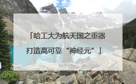 哈工大为航天国之重器打造高可靠“神经元”