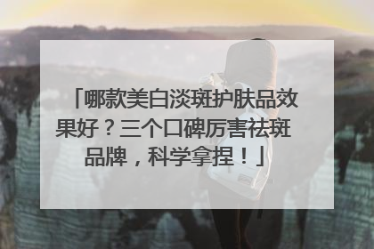 哪款美白淡斑护肤品效果好？三个口碑厉害祛斑品牌，科学拿捏！
