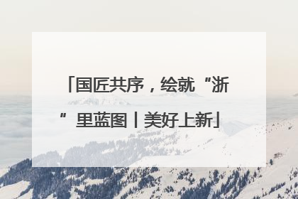 国匠共序，绘就“浙”里蓝图丨美好上新