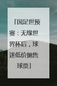 国足世预赛：无缘世界杯后，球迷低价抛售球票