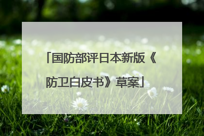国防部评日本新版《防卫白皮书》草案