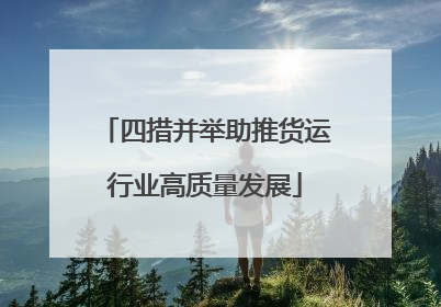 四措并举助推货运行业高质量发展