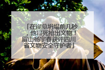 在崖墓坍塌前几秒，他冒死抢出文物！眉山杨宇春获评四川省文物安全守护者
