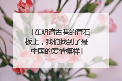 在明清古巷的青石板上，我们找到了最中国的爱情模样