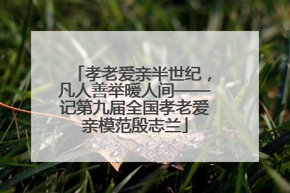 孝老爱亲半世纪，凡人善举暖人间——记第九届全国孝老爱亲模范殷志兰