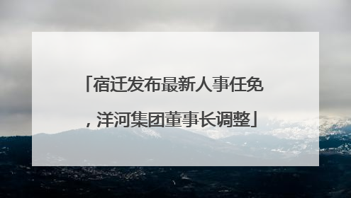 宿迁发布最新人事任免，洋河集团董事长调整