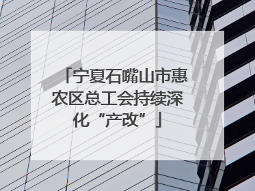 宁夏石嘴山市惠农区总工会持续深化“产改”