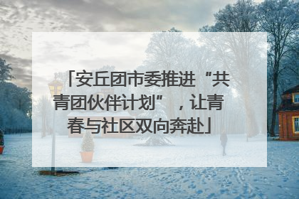 安丘团市委推进“共青团伙伴计划”，让青春与社区双向奔赴
