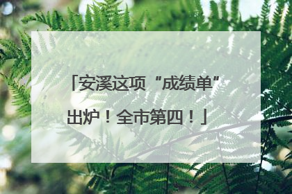 安溪这项“成绩单”出炉！全市第四！