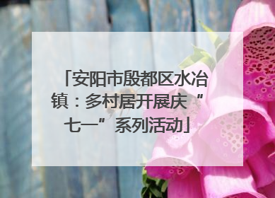 安阳市殷都区水冶镇：多村居开展庆“七一”系列活动