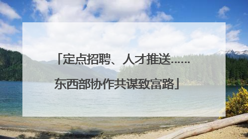 定点招聘、人才推送……东西部协作共谋致富路
