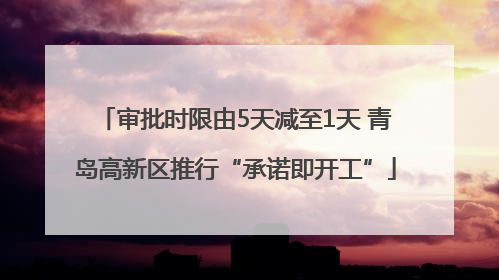 审批时限由5天减至1天 青岛高新区推行“承诺即开工”
