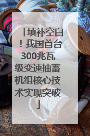 填补空白！我国首台300兆瓦级变速抽蓄机组核心技术实现突破
