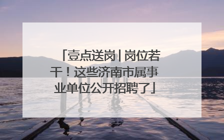 壹点送岗│岗位若干！这些济南市属事业单位公开招聘了