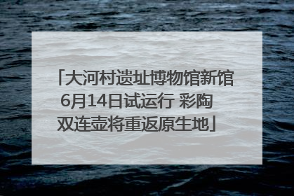 大河村遗址博物馆新馆6月14日试运行 彩陶双连壶将重返原生地