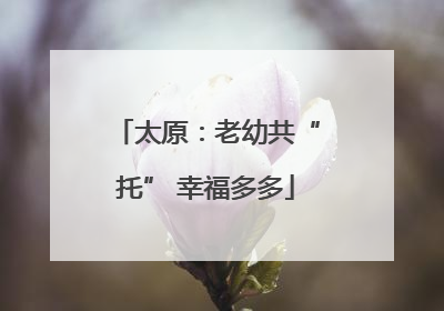 太原：老幼共“托” 幸福多多