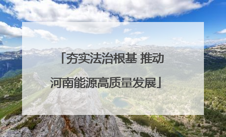 夯实法治根基 推动河南能源高质量发展