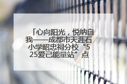 心向阳光，悦纳自我——成都市天涯石小学昭忠祠分校“525爱己能量站”点亮孩子心灵之旅
