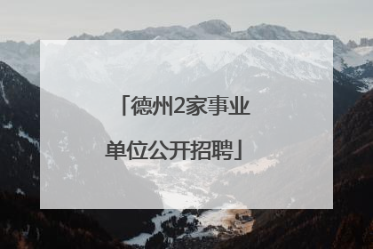 德州2家事业单位公开招聘