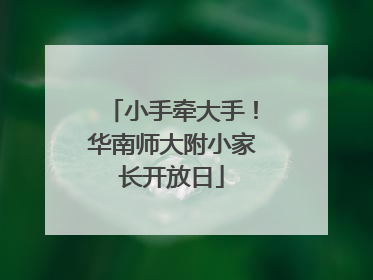 小手牵大手！华南师大附小家长开放日