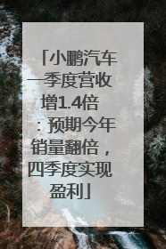 小鹏汽车一季度营收增1.4倍：预期今年销量翻倍，四季度实现盈利