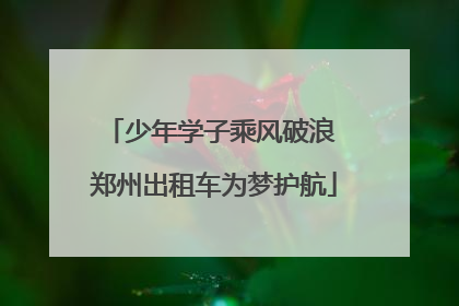 少年学子乘风破浪 郑州出租车为梦护航