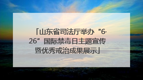 山东省司法厅举办“6·26”国际禁毒日主题宣传暨优秀戒治成果展示