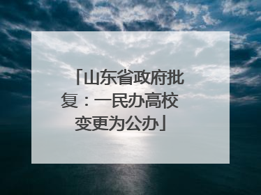 山东省政府批复：一民办高校变更为公办
