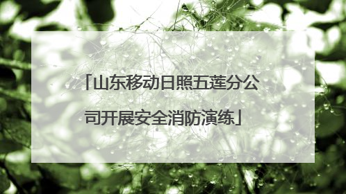 山东移动日照五莲分公司开展安全消防演练