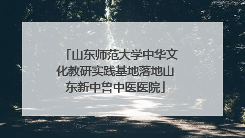 山东师范大学中华文化教研实践基地落地山东新中鲁中医医院