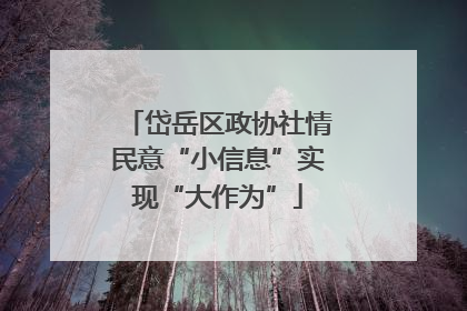 岱岳区政协社情民意“小信息”实现“大作为”