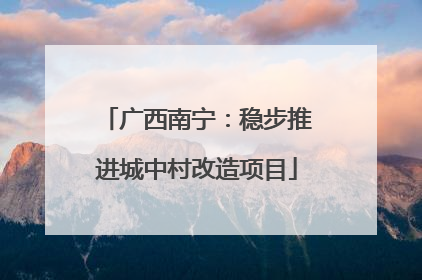 广西南宁：稳步推进城中村改造项目