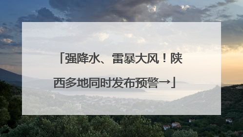 强降水、雷暴大风！陕西多地同时发布预警→