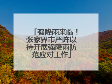 强降雨来临！张家界市严阵以待开展强降雨防范应对工作