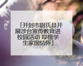 开封市尉氏县开展涉台宣传教育进校园活动 厚植学生家国情怀